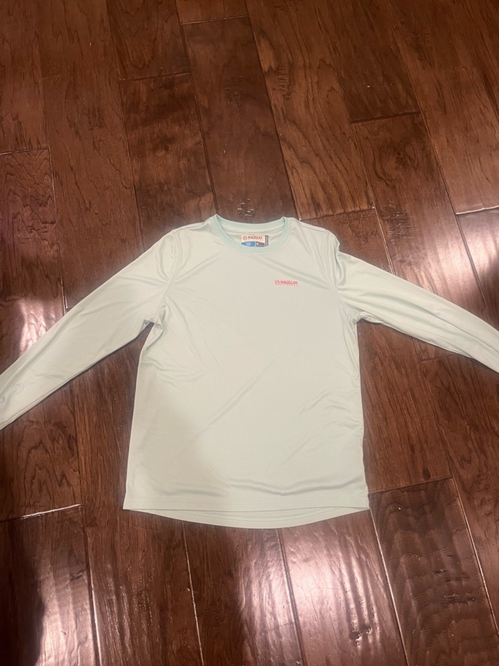 Magellan Outdoors Long Sleeve Tee - Light Mint with Pink Logo